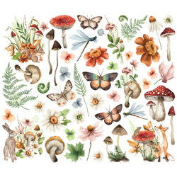 Simple Stories Vintage Woodlands, Floral Bits, leikekuvat