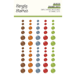 Simple Stories Glossy Enamel Dots -tarrat Vintage Woodlands