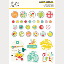Simple Stories Sweet Summertime Decorative Brads -koristeet