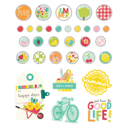 Simple Stories Sweet Summertime Decorative Brads -koristeet