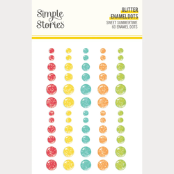 Simple Stories Glitter Enamel Dots -tarrat Sweet Summertime