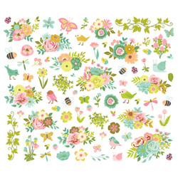 Simple Stories Tea Garden, Floral Bits, leikekuvat