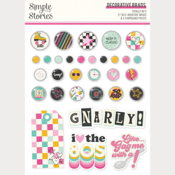 Simple Stories Totally 80's Decorative Brads -koristeet
