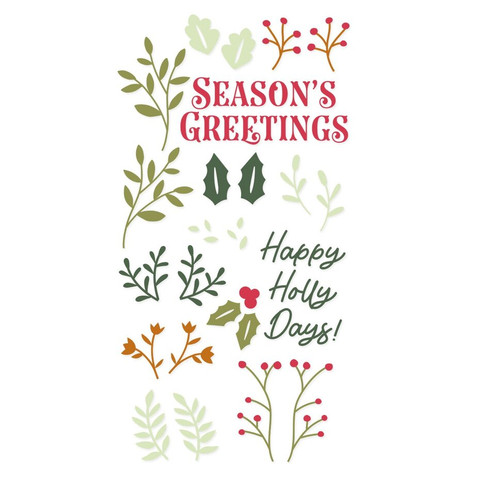 Sizzix leimasin by Catherine Pooler, Happy Holly Days