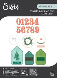 Sizzix & 49 and Market leima- ja stanssisetti Holiday Tags