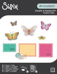 Sizzix & 49 and Market leima- ja stanssisetti Postage Wings