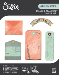Sizzix & 49 and Market leimasin- ja stanssisetti Tag It