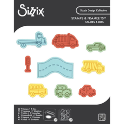 Sizzix Framelits leimasin- ja stanssisetti Cars and Trucks