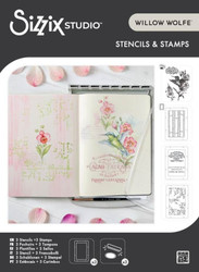 Sizzix leima- ja sapluunasetti Hummingbird and Orchids by Willow Wolfe