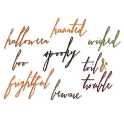 Sizzix Thinlits by Tim Holtz stanssi Halloween Handwriting 