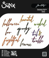 Sizzix Thinlits by Tim Holtz stanssi Halloween Handwriting 