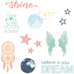 Sizzix & 49 and Market leimasin- ja stanssisetti Starlight Dreams