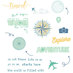 Sizzix & 49 and Market leimasin- ja stanssisetti Wanderlust Explorer