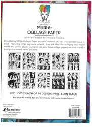 Dina Wakley Media Collage Tissue -paperipakkaus Photo Transfers