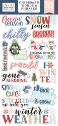 Echo Park Chillin With My Snowmies Chipboard Words & Phrases -tarrat