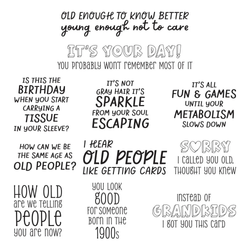 Spellbinders leimasin Birthday Laughs Sentiments