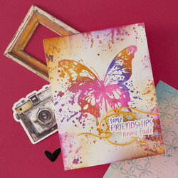 Spellbinders Press Plate Beautifully Imperfect, Butterfly Splatter -levy