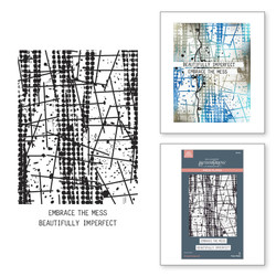 Spellbinders Press Plate Beautifully Imperfect, Grungy Background -levy