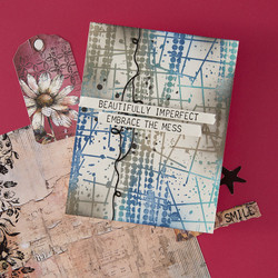 Spellbinders Press Plate Beautifully Imperfect, Grungy Background -levy
