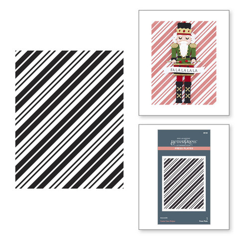 Spellbinders Press Plate Candy Cane Stripes -levy