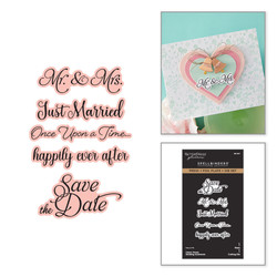 Spellbinders Press Plate Classic Mouse Wedding Sentiments -levy + stanssi