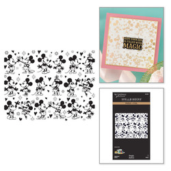 Spellbinders Press Plate Classic Mouse Wedding Happiest Place -levy