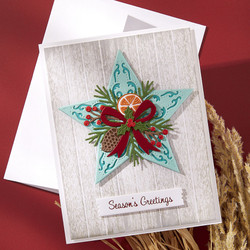 Spellbinders stanssi Country Christmas, Barn Star Wreath