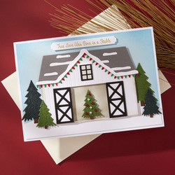 Spellbinders stanssi Country Christmas, Country Christmas Barn
