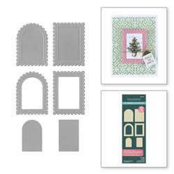 Spellbinders 3D kohokuviointikansio Holiday Magic, Postage Stamps + stanssit