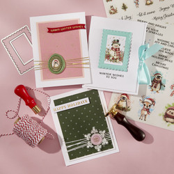 Spellbinders 3D kohokuviointikansio Holiday Magic, Postage Stamps + stanssit