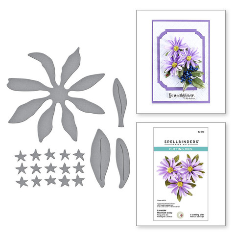 Spellbinders stanssi Lavender Mountain Daisy
