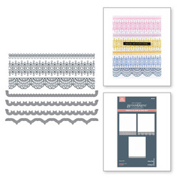 Spellbinders Press Plate Pressed Lace Borders -levyt + Stanssi