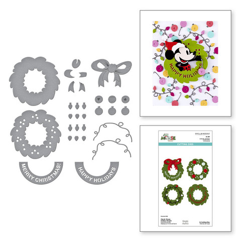 Spellbinders stanssi Say Cheese Classic Mouse, Holiday Wreath
