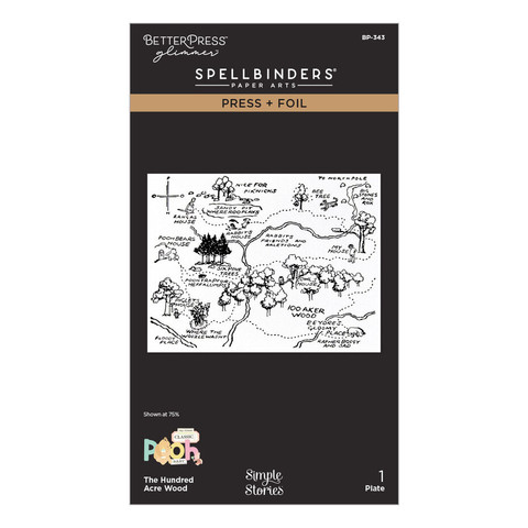 Spellbinders Press Plate Classic Pooh Baby, The Hundred Acre Wood -levy + stanssi