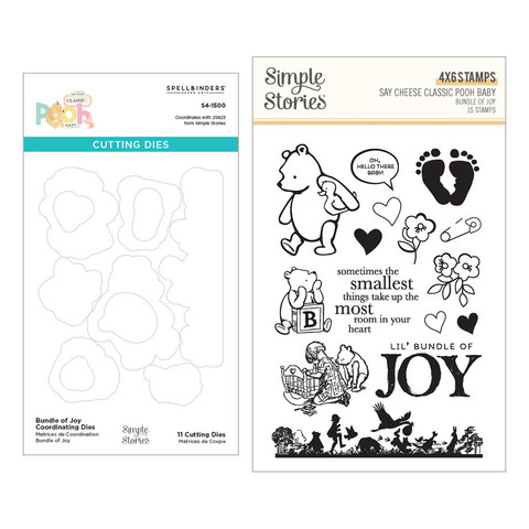 Spellbinders leima- ja stanssisetti Classic Pooh Baby, Bundle of Joy