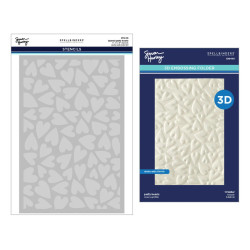 Spellbinders Simon Hurley kohokuviointikansio ja sapluuna Puffy Hearts