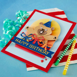 Spellbinders Simon Hurley stanssi Birthday Bear