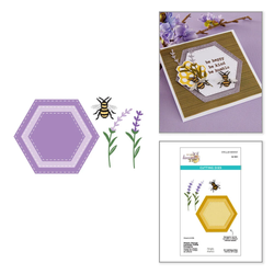Spellbinders stanssi Simple Vintage Lavender Fields, Hexagons