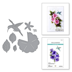 Spellbinders stanssi Petunia and Hummingbird