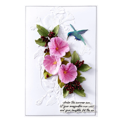 Spellbinders stanssi Petunia and Hummingbird