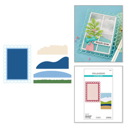 Spellbinders stanssi Open Lace Frame and Landscapes by Lisa Horton 