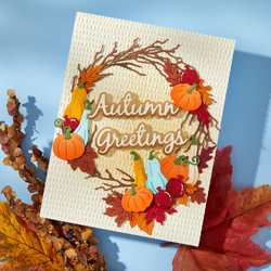 Spellbinders stanssi Autumn Greetings Wreath
