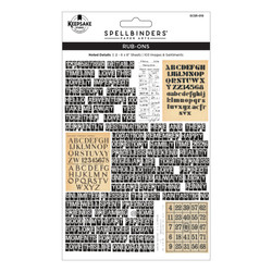 Spellbinders Turn the Page Rub-Ons siirtokuvat Noted Details