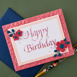 Spellbinders Press Plate Happy Birthday -levy