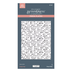 Spellbinders Press Plate Script Text -levy