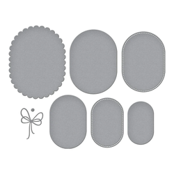 Spellbinders stanssi Scallop and Stitched Edge Ovals