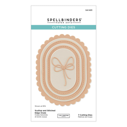 Spellbinders stanssi Scallop and Stitched Edge Ovals