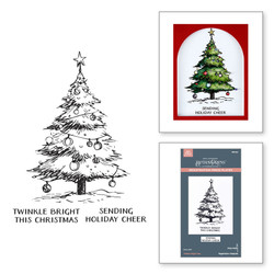 Spellbinders Registration Press Plate Twinkle Bright Tree -levyt