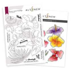 Altenew Flowers And A Flamingo -leima- ja stanssisetti