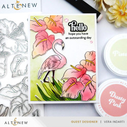 Altenew Flowers And A Flamingo -leima- ja stanssisetti